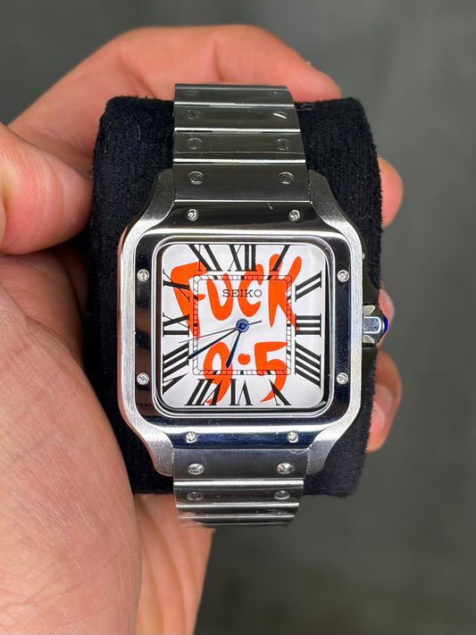 Santiko Fuck 9-5 red Seiko Mod — Détail cadran