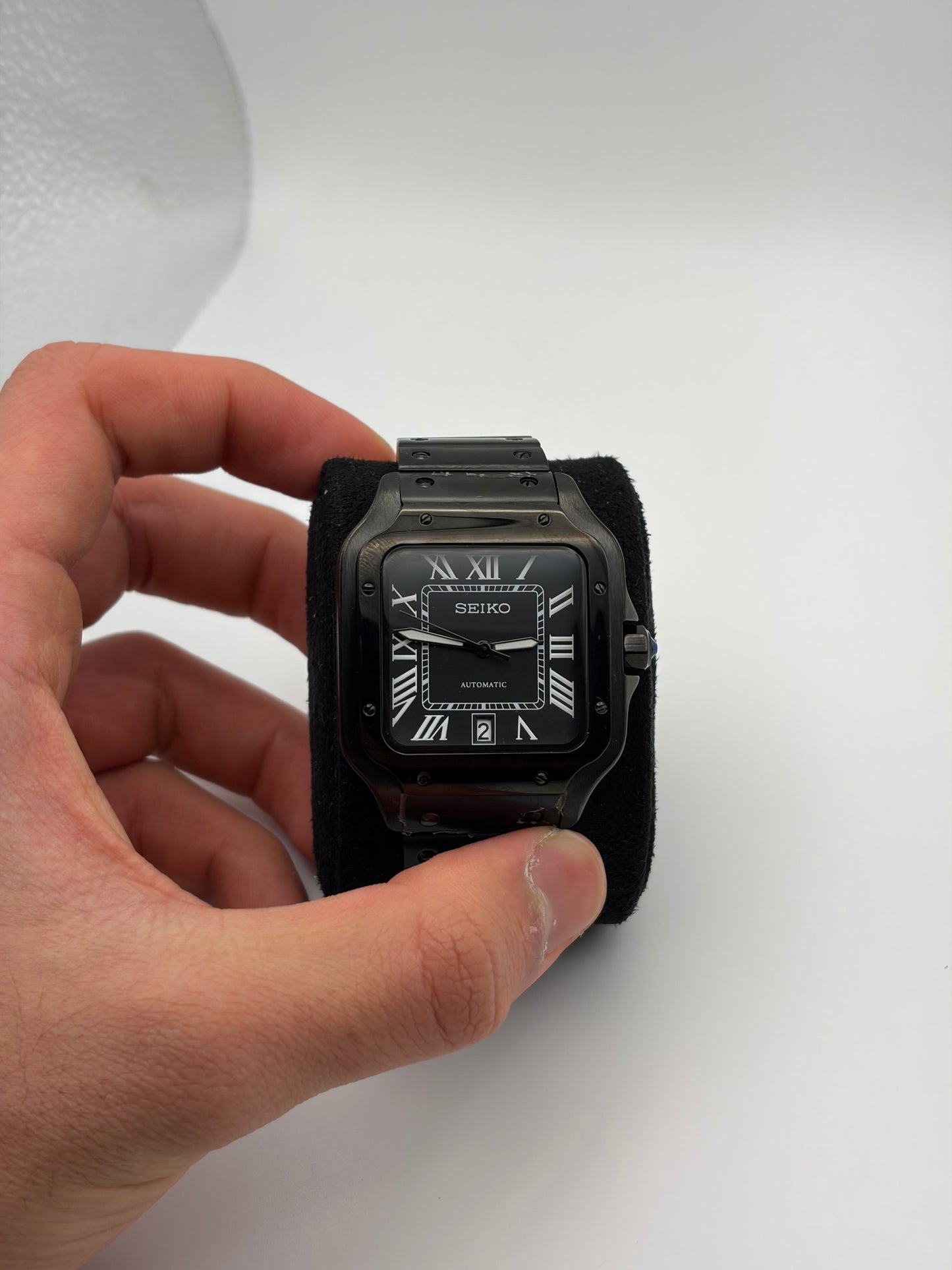 Santos Triple Black Seiko Mod — Vue de profil