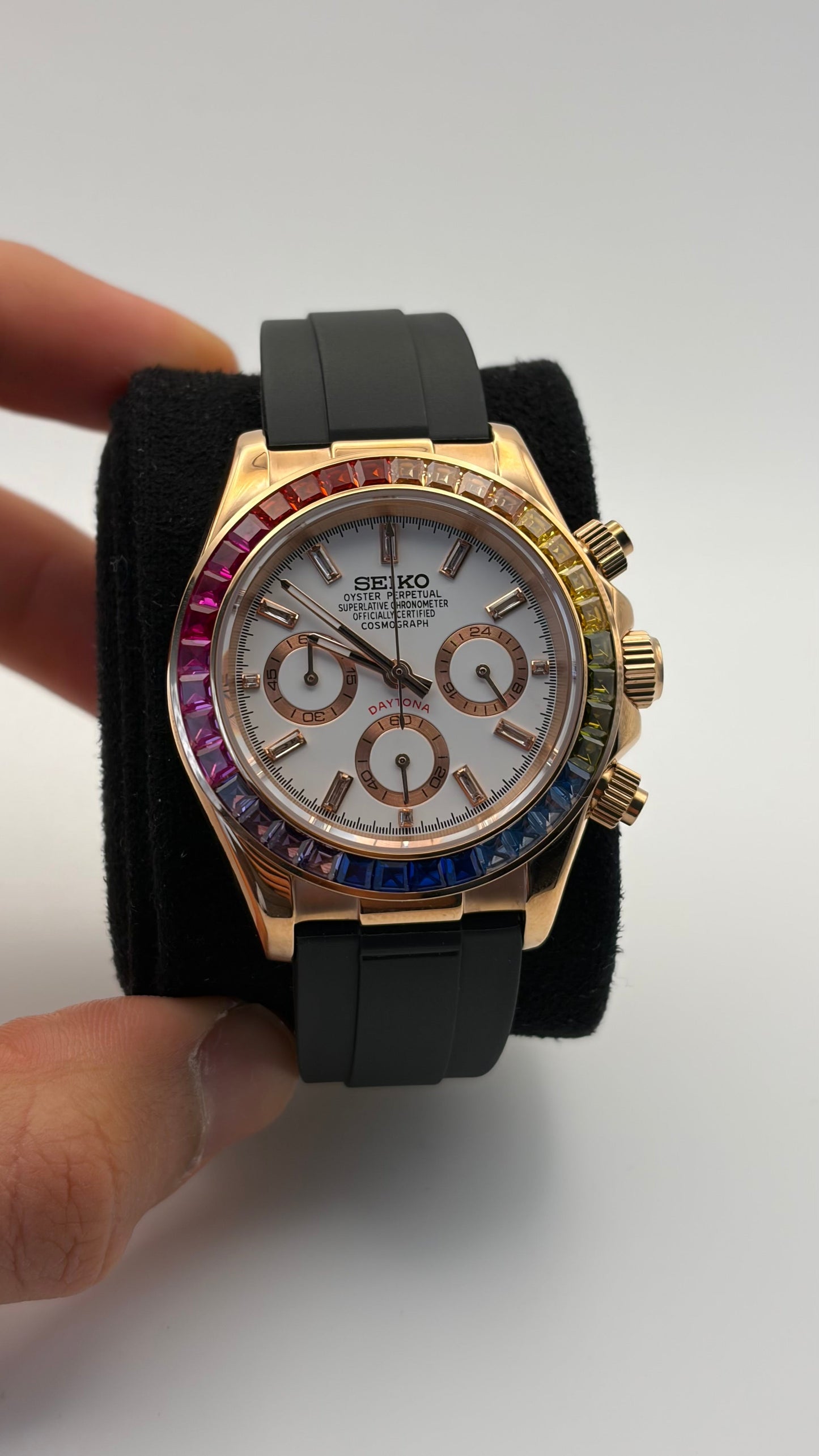 Seitona Rainbow Oysterflex Seiko Mod — Détail cadran