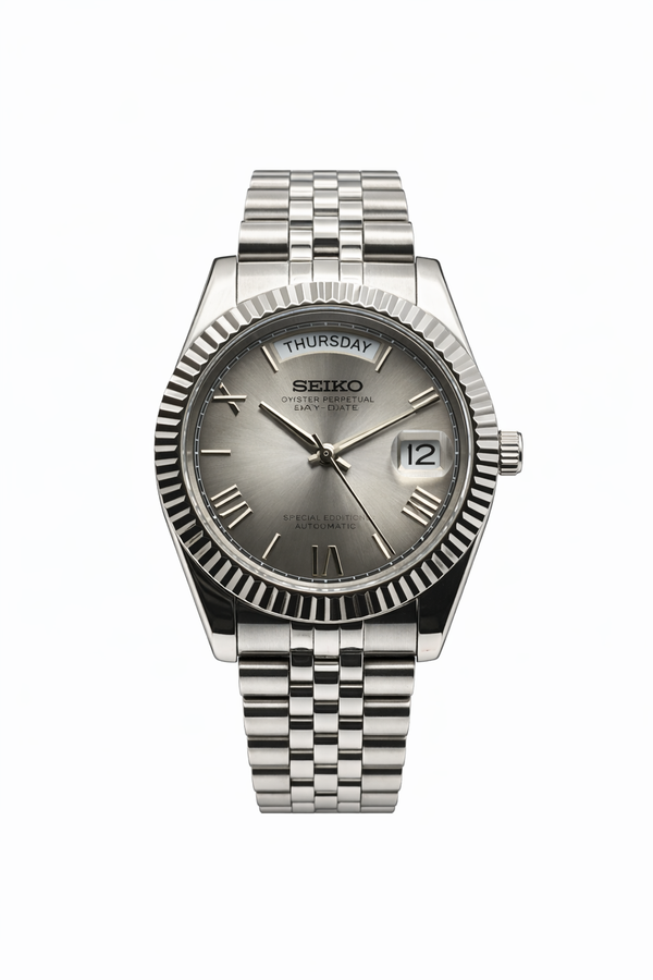 Shadow DayDate Seiko Mod — Vue de face