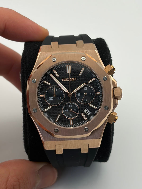 Seiko Mod Royal Oak Rose Gold Chronograph