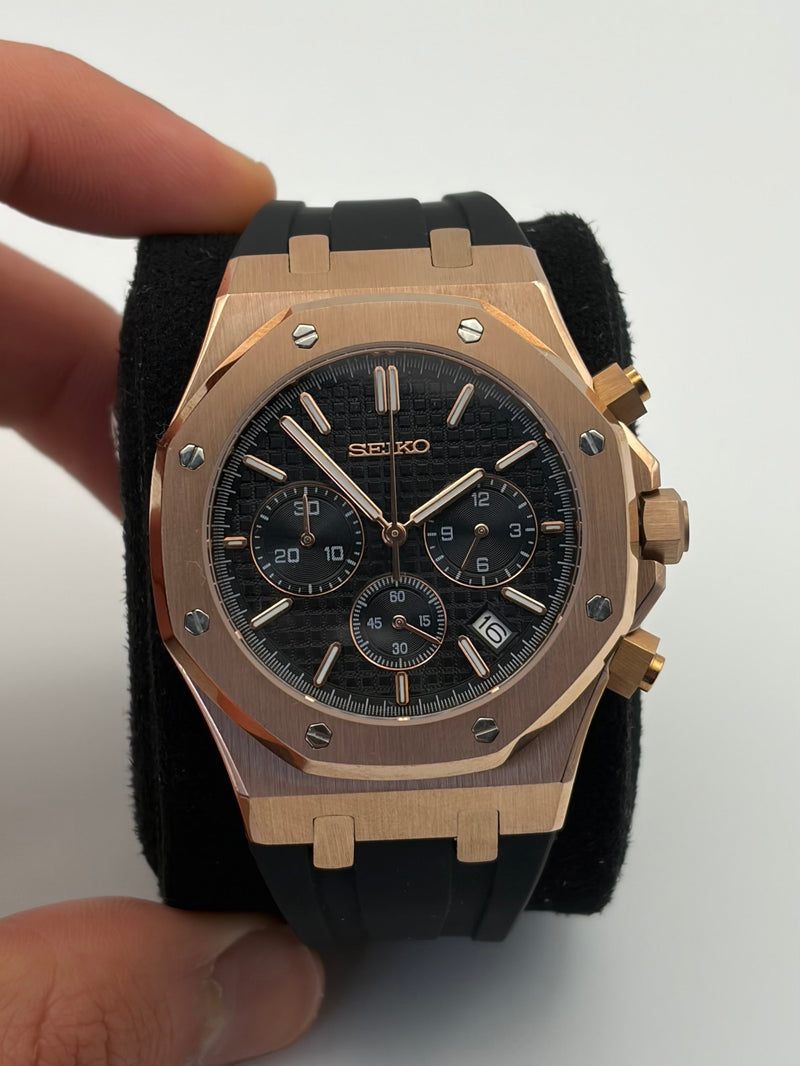 Seiko Mod Royal Oak Rose Gold Chronograph