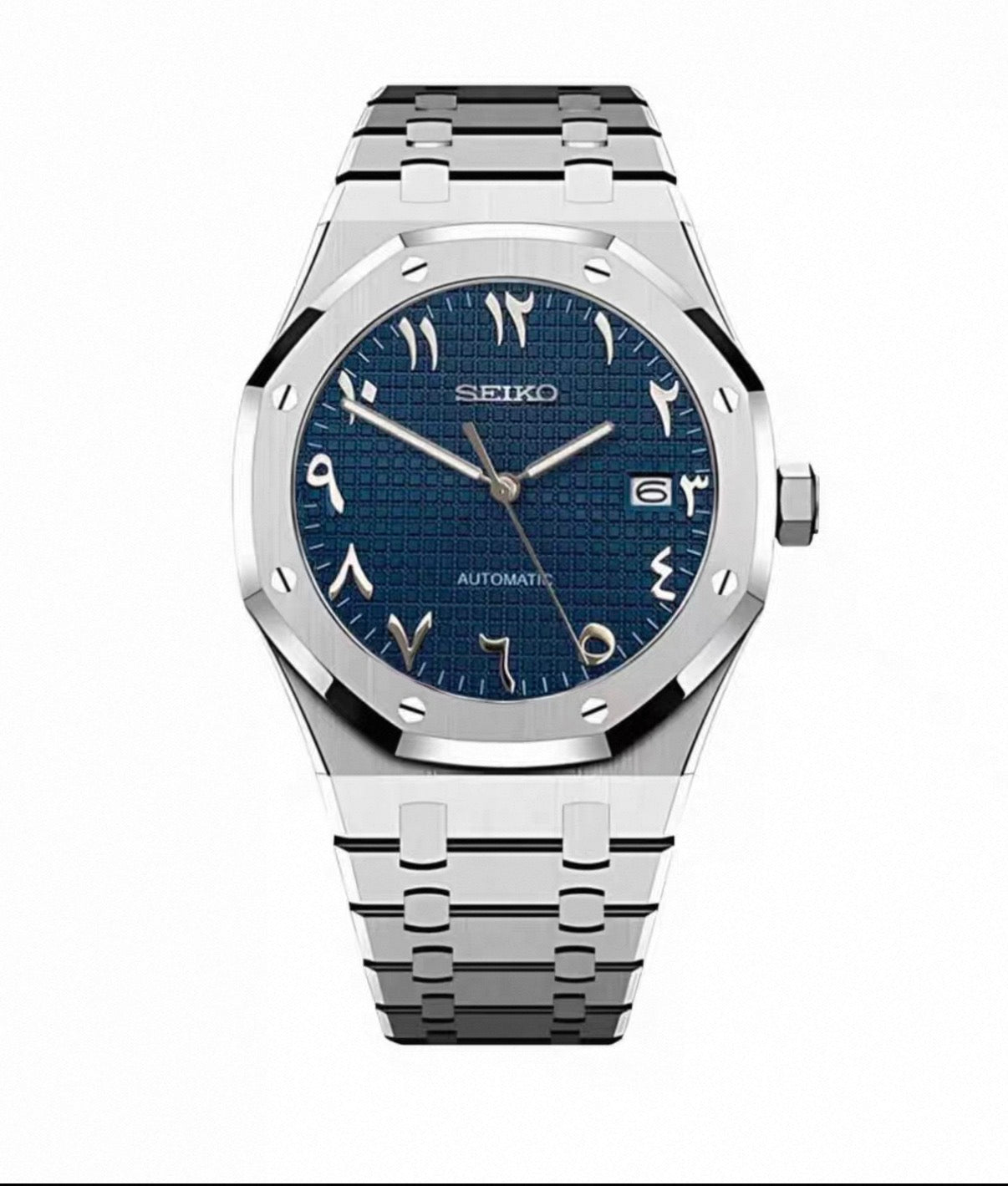 Royal Oak Blue Arabic Numerals Seiko Mod — Vue de face
