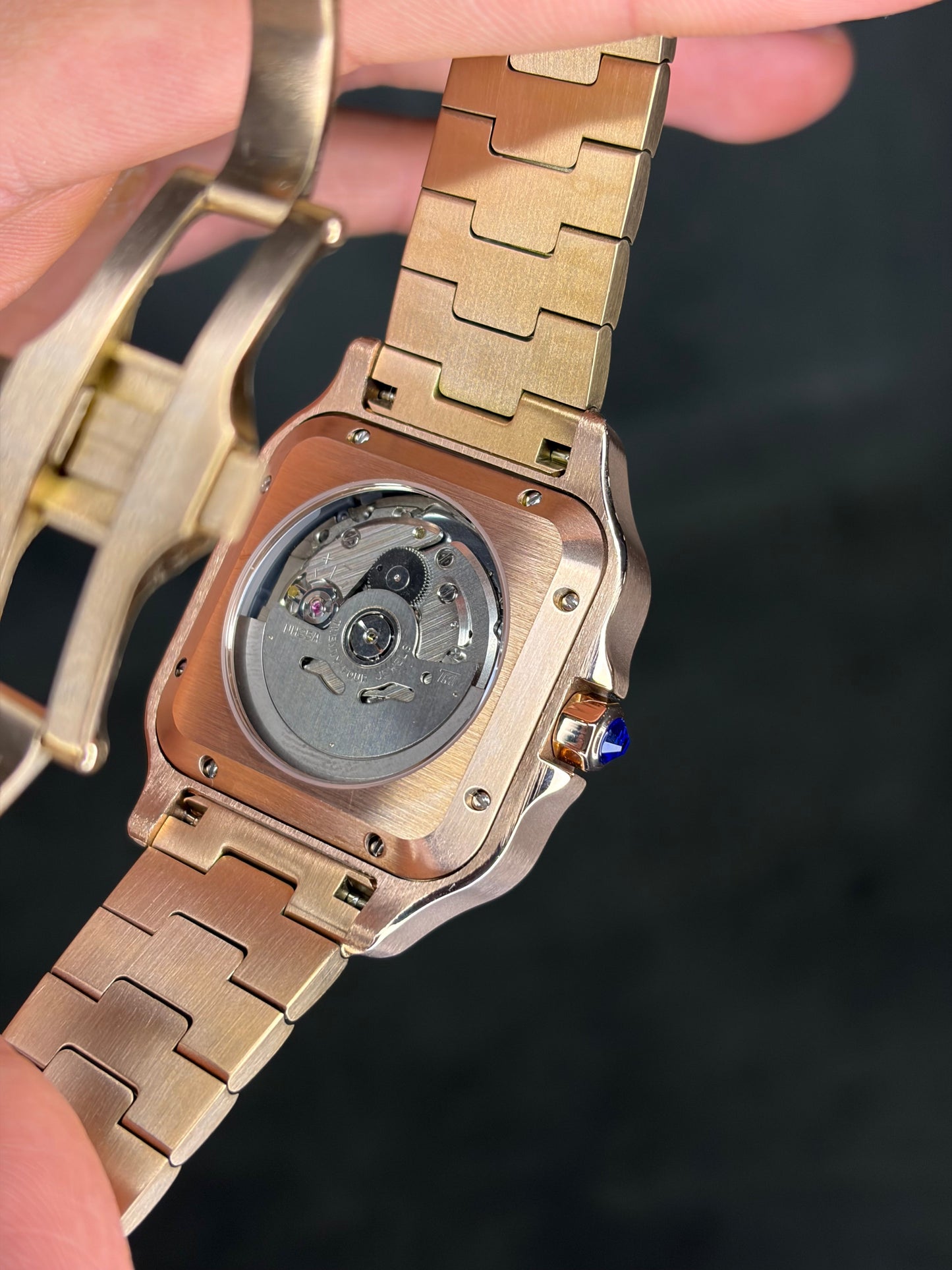 Santico Rose Gold & White Dial Seiko Mod — Détail bracelet