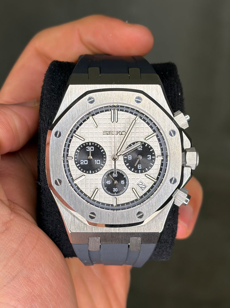 Seiko Mod Silver Royal Oak Chronograph