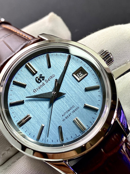 Seiko Mod Grand Seiko Ice Blue and Brown Leather