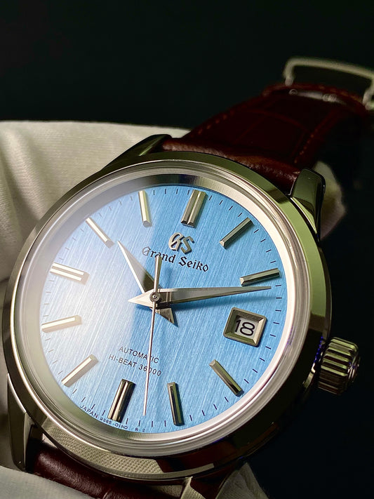 Seiko Mod Grand Seiko Ice Blue and Brown Leather