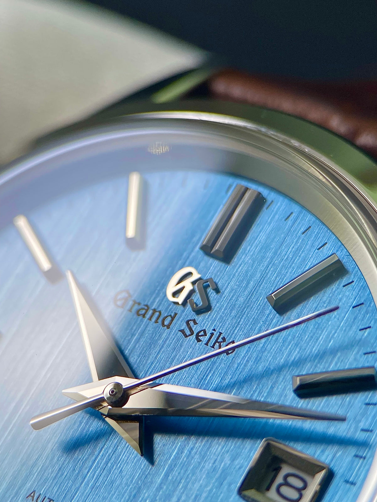 Seiko Mod Grand Seiko Ice Blue and Brown Leather