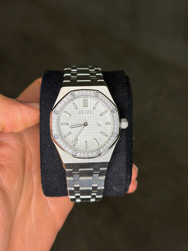 Seiko Mod Mini Royal Oak Ghiera Diamantata