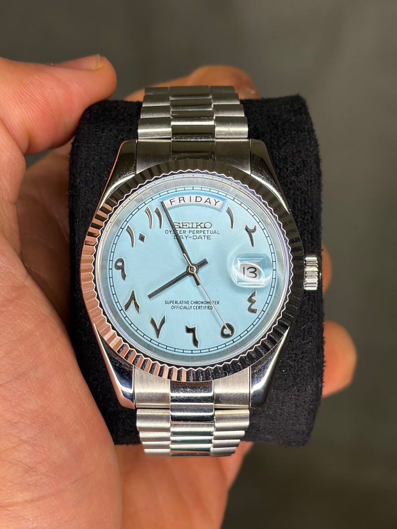 Seiko Mod DayDate Azzurro Numeri Arabi