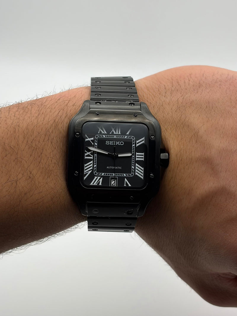 Seiko Mod Santos Triple Black