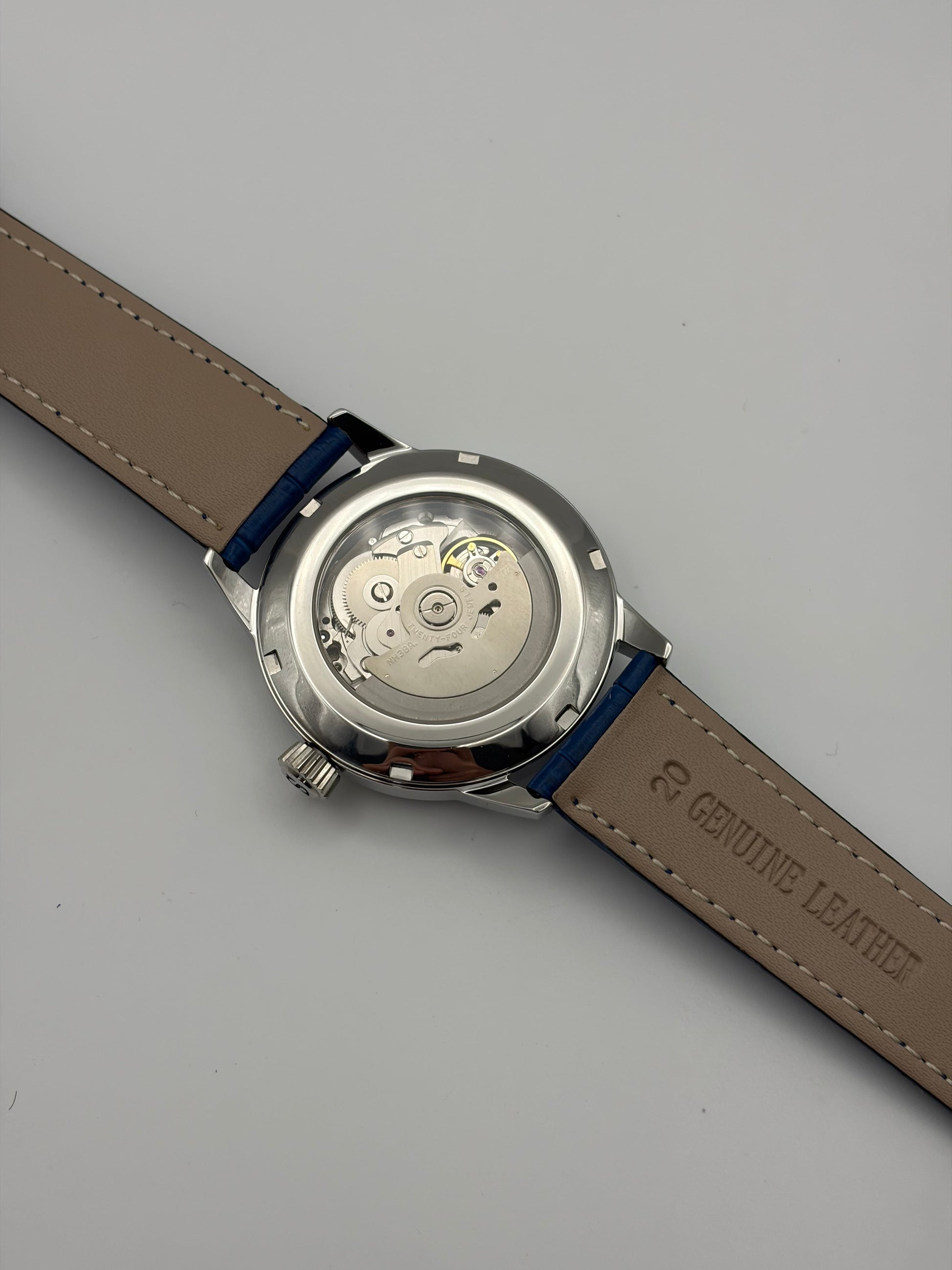 Presage Blue Leather Bracelet Seiko Mod — Détail cadran