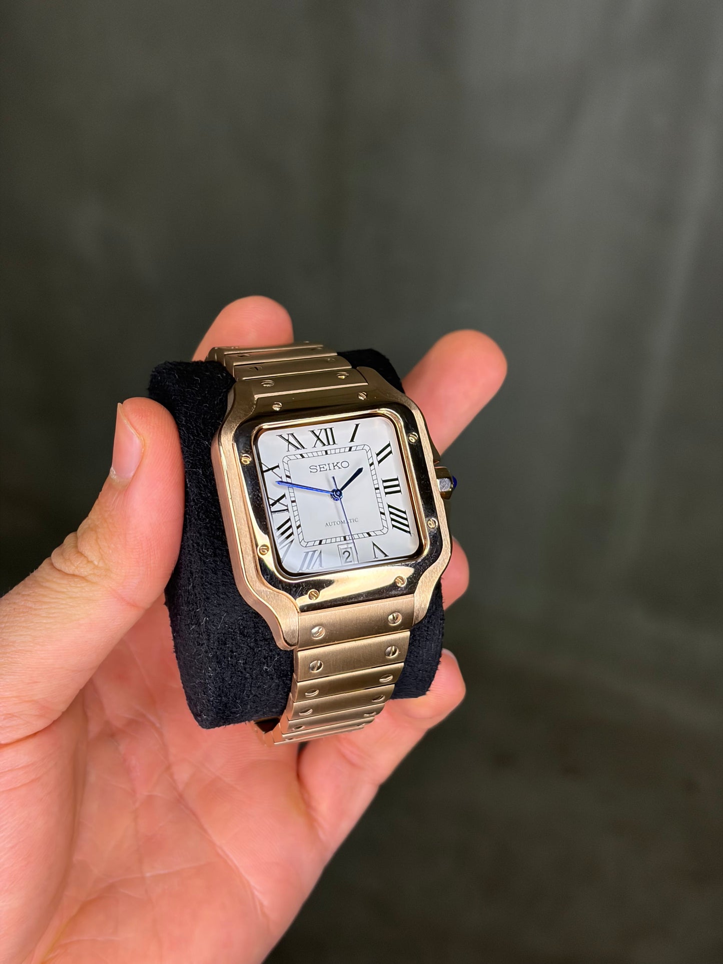 Santico Rose Gold & White Dial Seiko Mod — Vue de profil