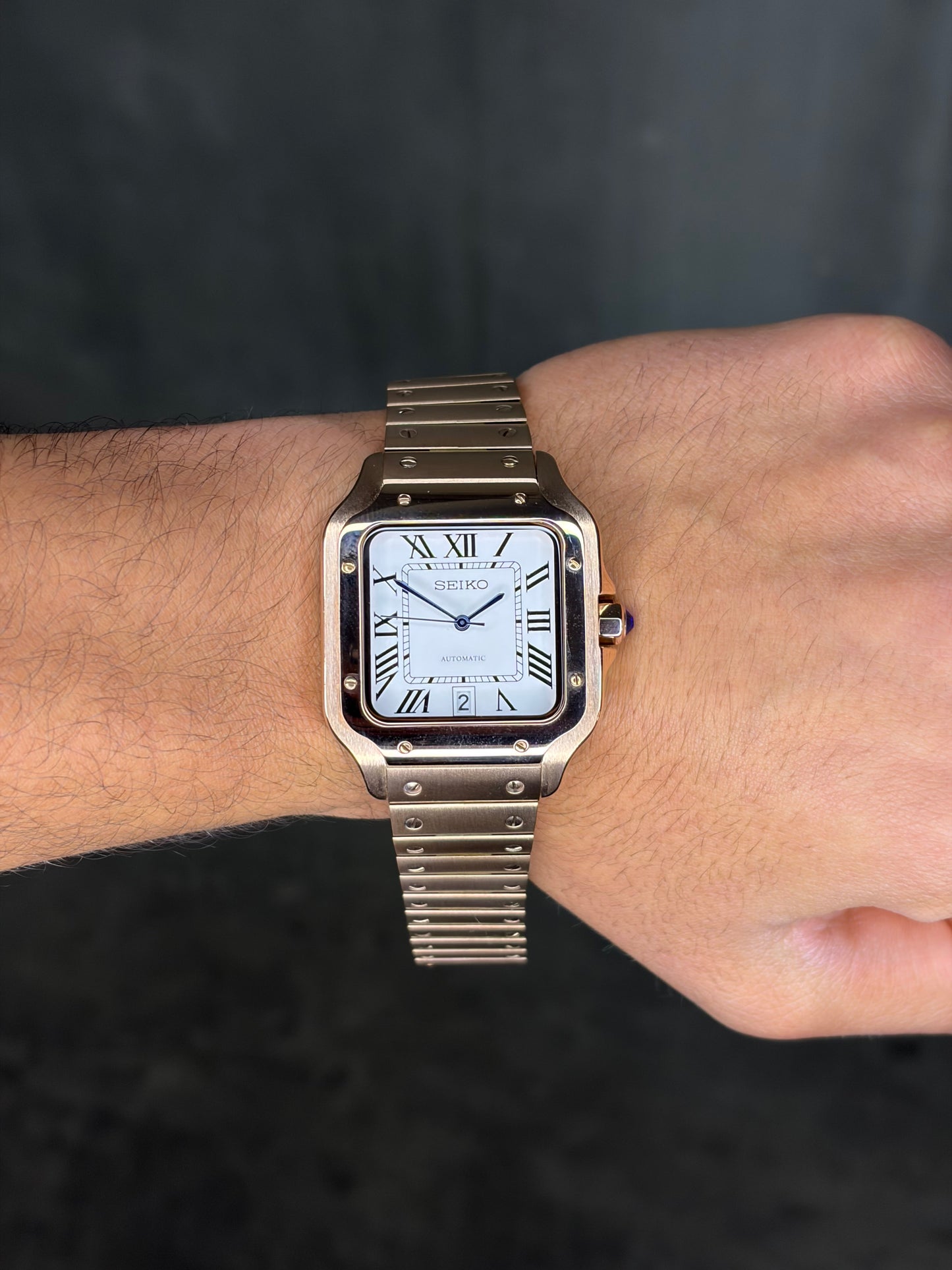 Santico Rose Gold & White Dial Seiko Mod — Au poignet