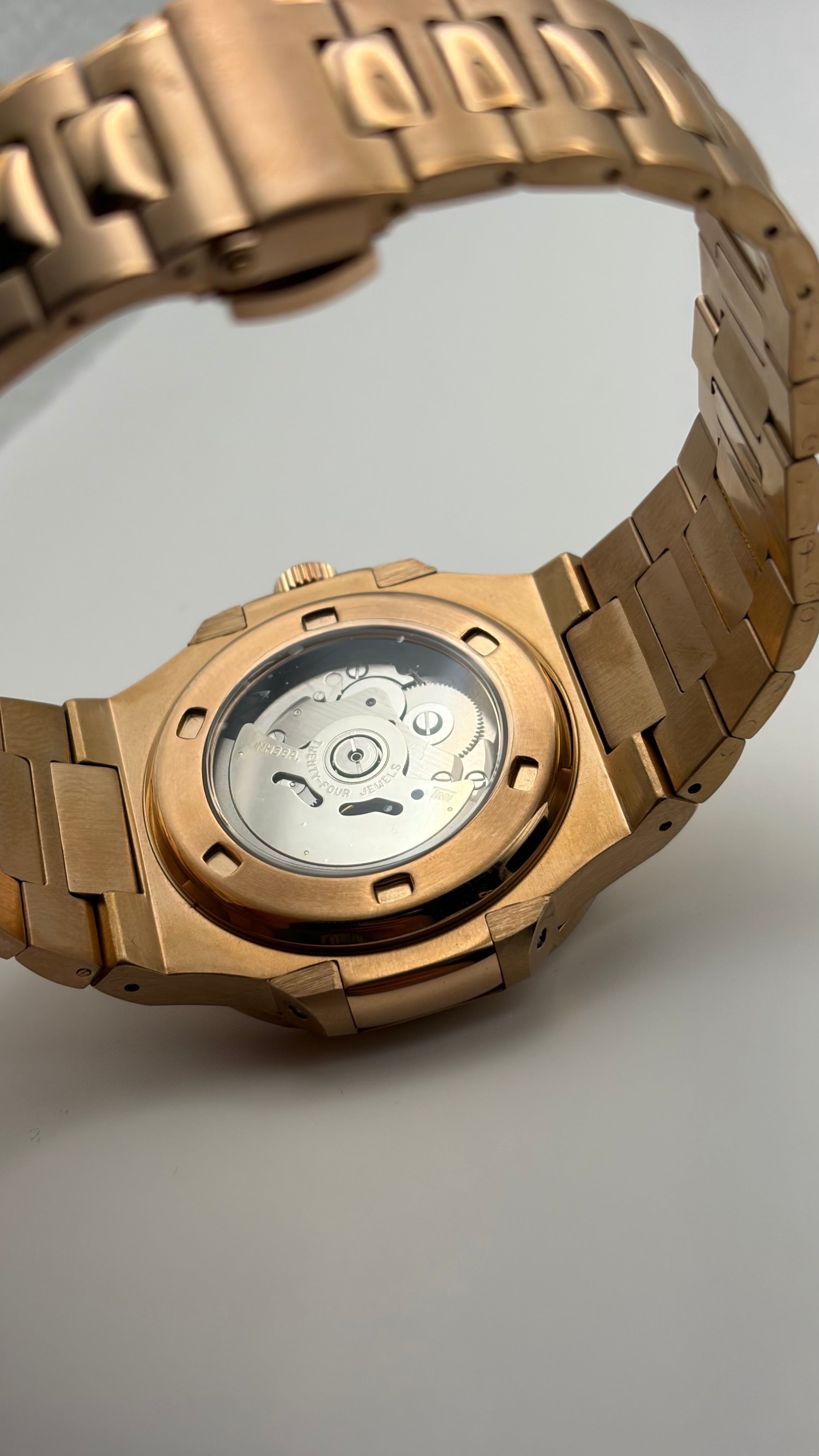 Seiko Mod Nautilus Rose Gold Midnight Blue | Patek Ph – Seiko Prestige