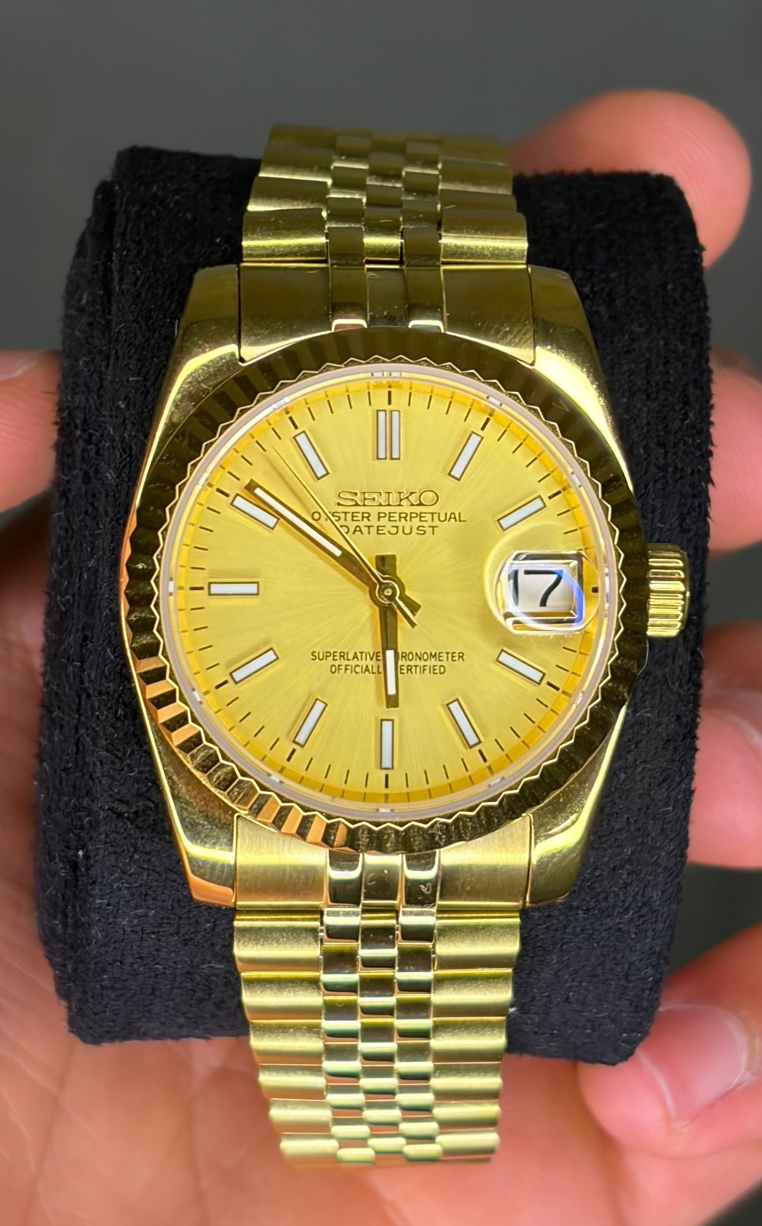 Gold Presidential Datejust Seiko Mod — Au poignet