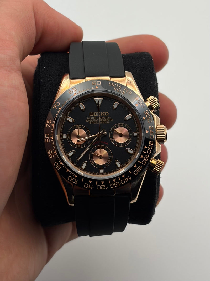 Seiko Mod Daytona Rose Gold & Black