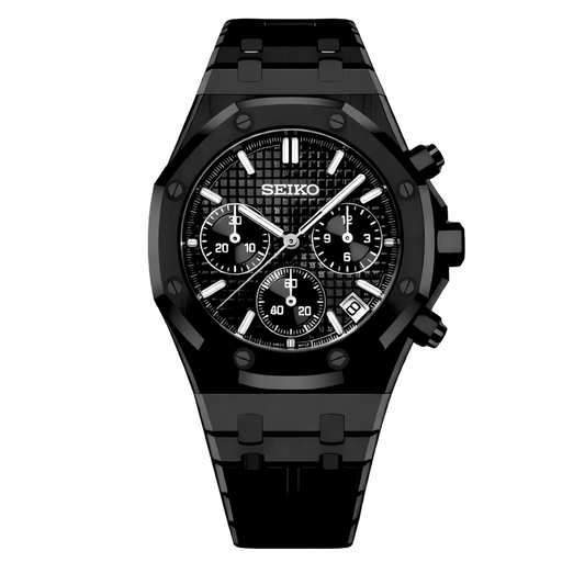 Royal Oak Chronograph Triple Black Seiko Mod — Vue de face