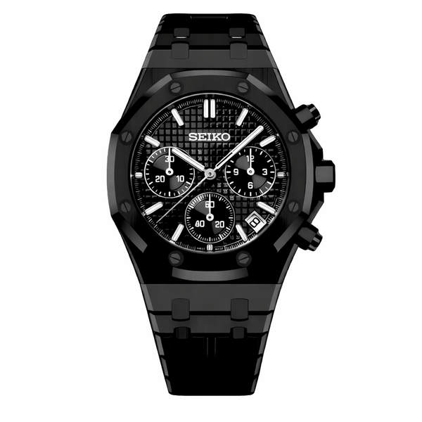 Royal Oak Chronograph Triple Black Seiko Mod — Vue de face