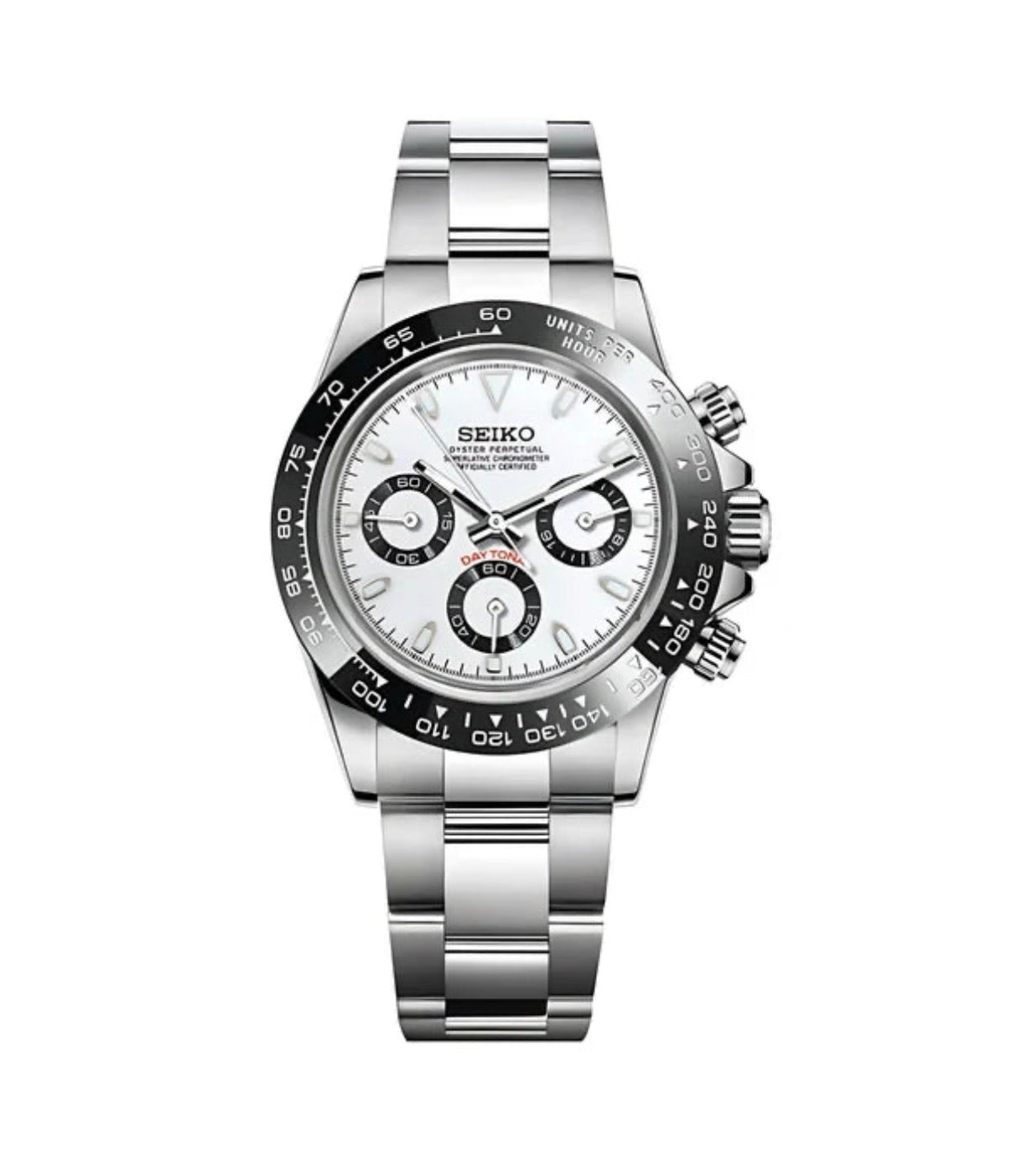 Panda Daytona - Mod Seiko Mod - Vue de face - Seiko Prestige