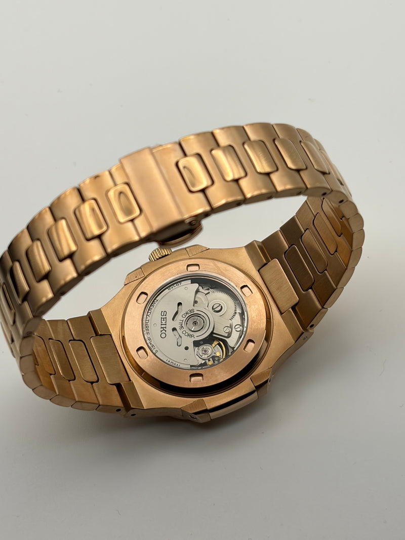 Seiko Mod Nautilus Rose Gold Chocolate