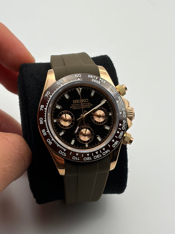 Seiko Mod Daytona Rose gold Mocha