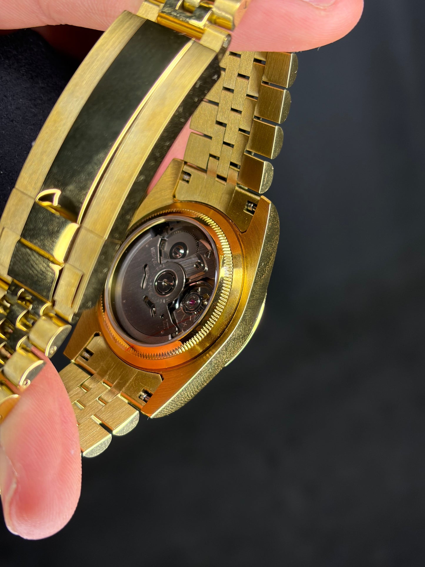 Gold Presidential Datejust Seiko Mod — Détail bracelet