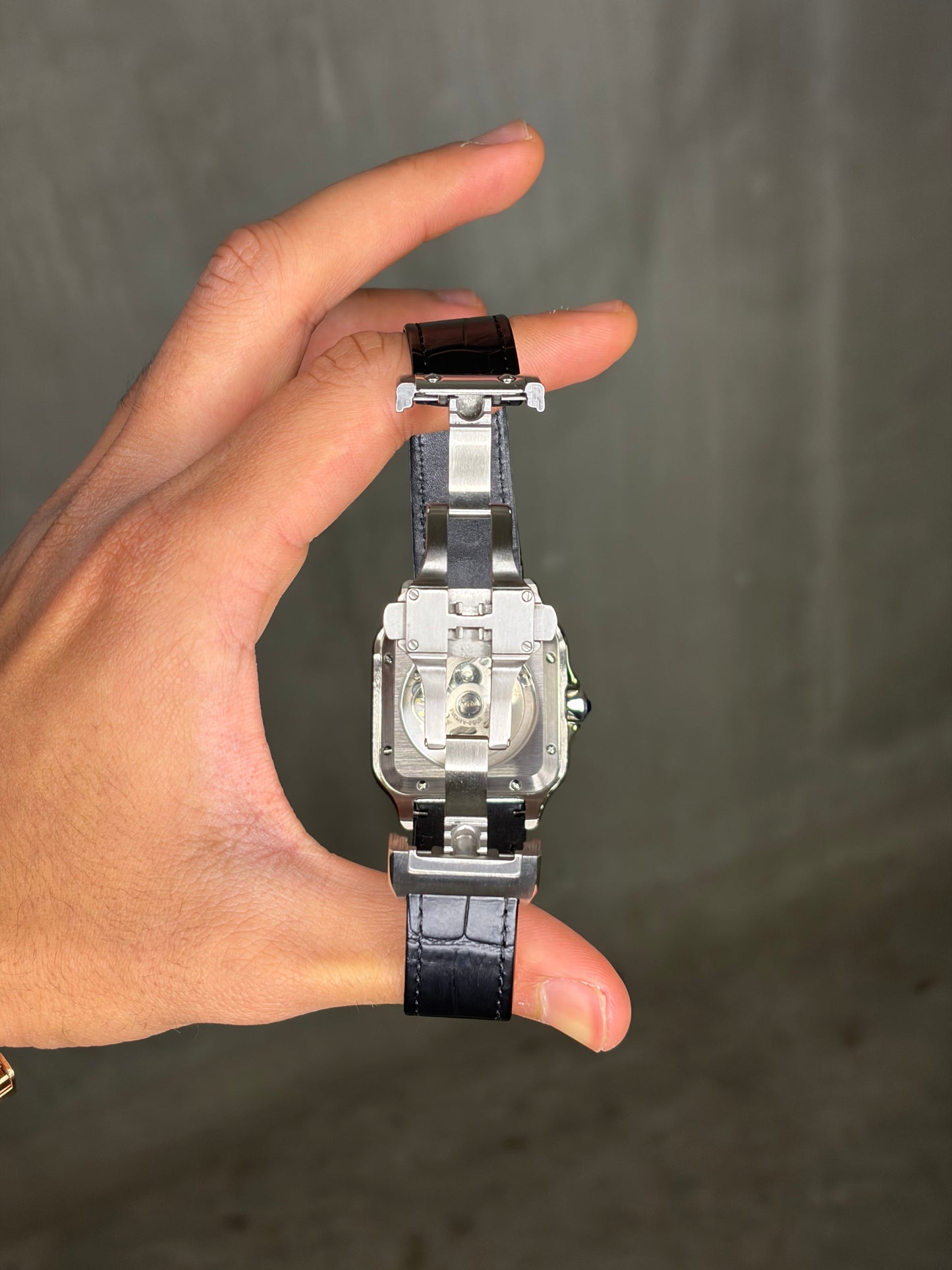 Santico Leather Strap Silver Case Seiko Mod — Vue arrière