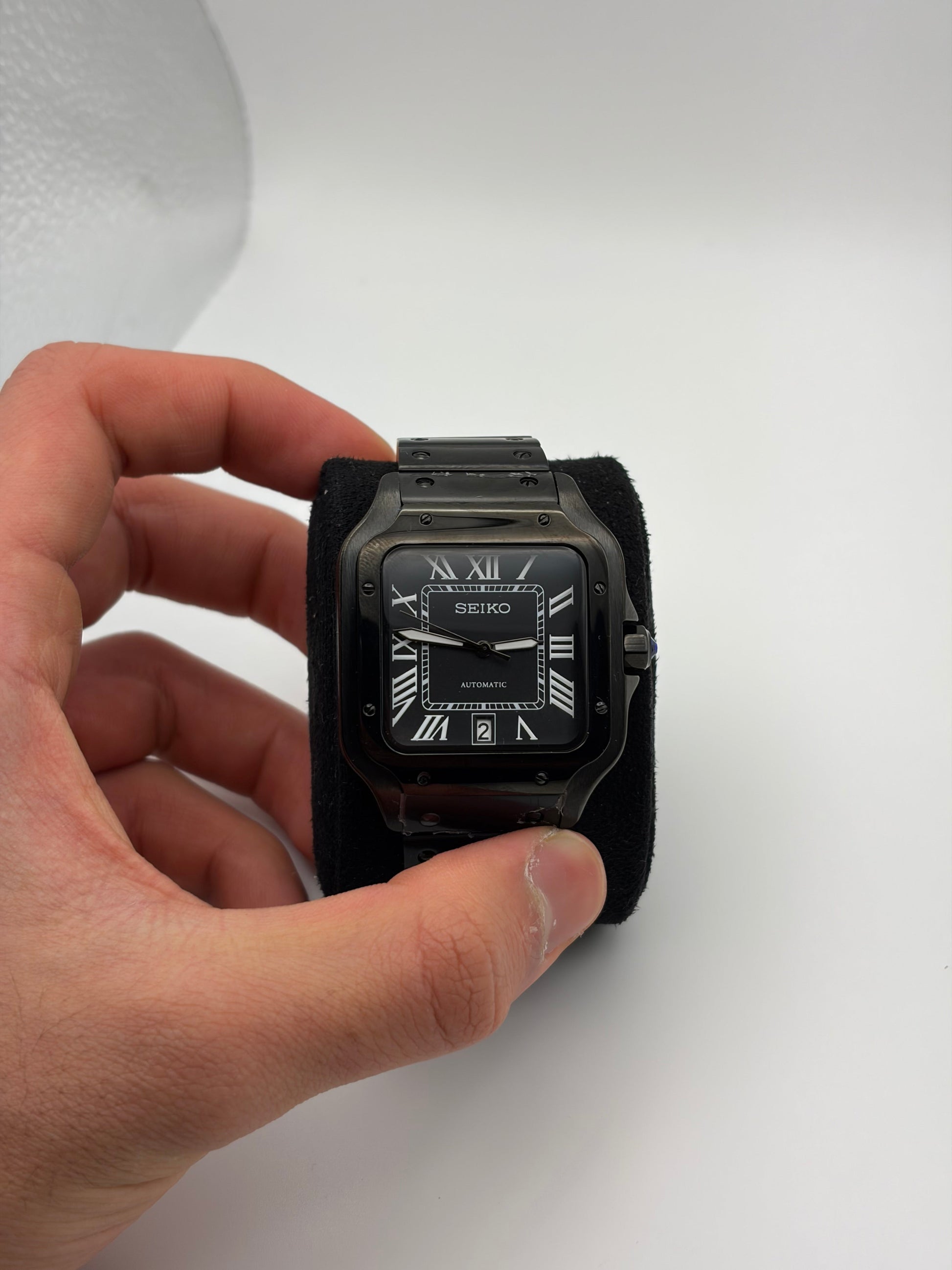 Santos Triple Black Seiko Mod — Vue de profil