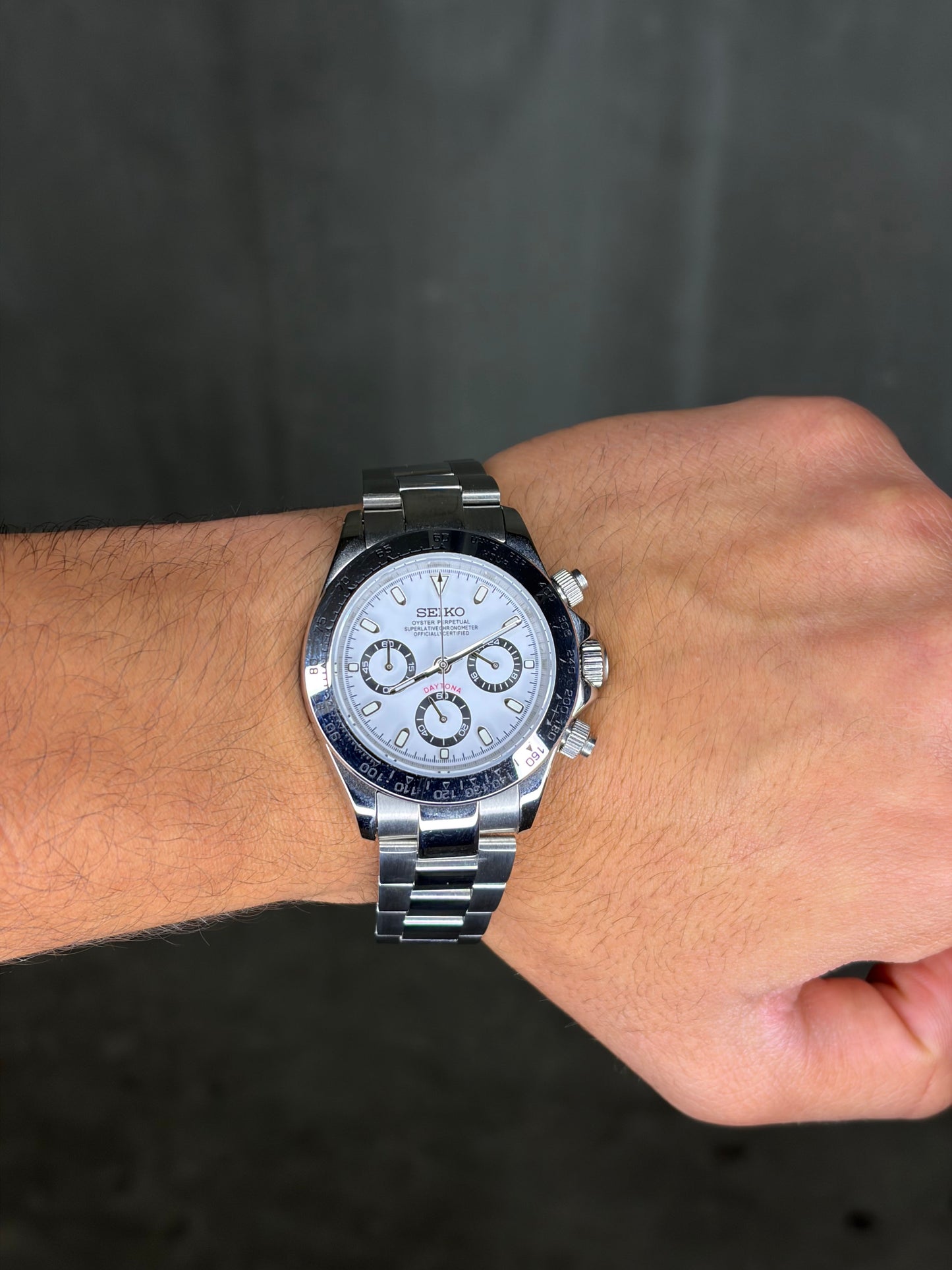 Panda Daytona - Mod Seiko Mod - Vue profil - Seiko Prestige France