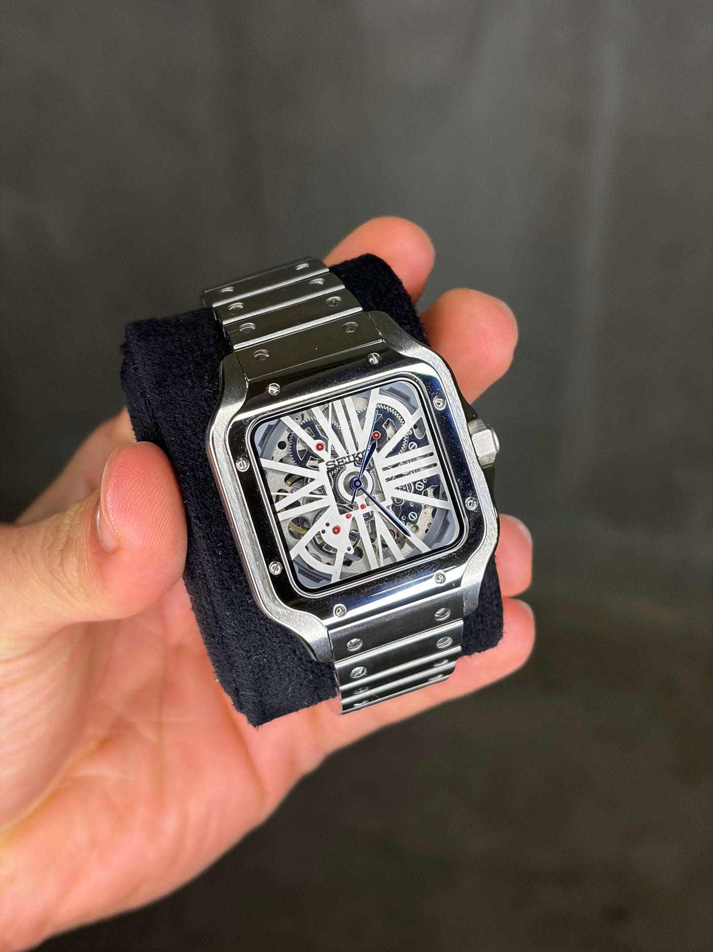 Santeiko Skeleton Dial Seiko Mod — Détail bracelet