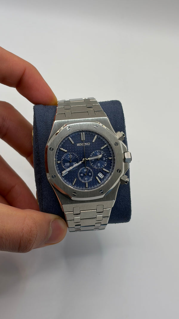 Seiko Mod Royal Oak Blue Chronograph