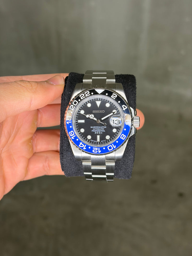 Seiko Mod GMT Master II Batman lunetta Blu & Nera