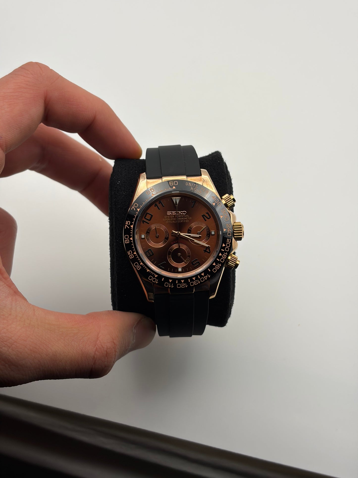 Daytona Rose Gold & Brown Seiko Mod — Au poignet