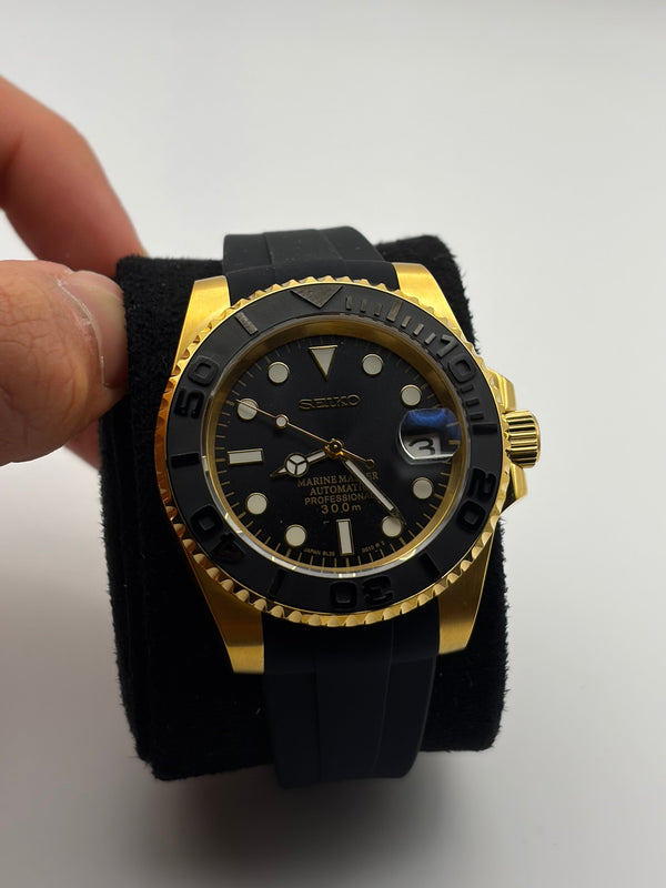 Seiko Mod Yacht Master Yellow Gold Oysterflex