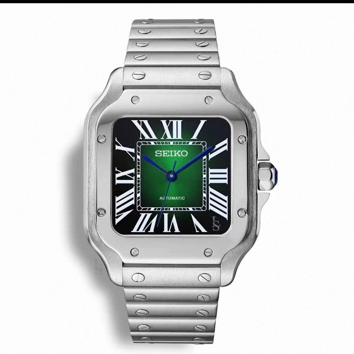 Santos Green Ombre Dial Seiko Mod — Vue de face