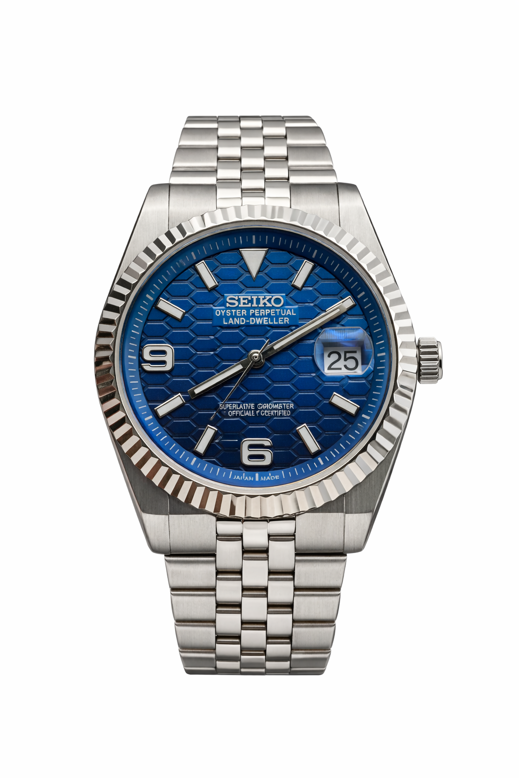 Land dweller deep ocean blue Seiko Mod — Vue de face
