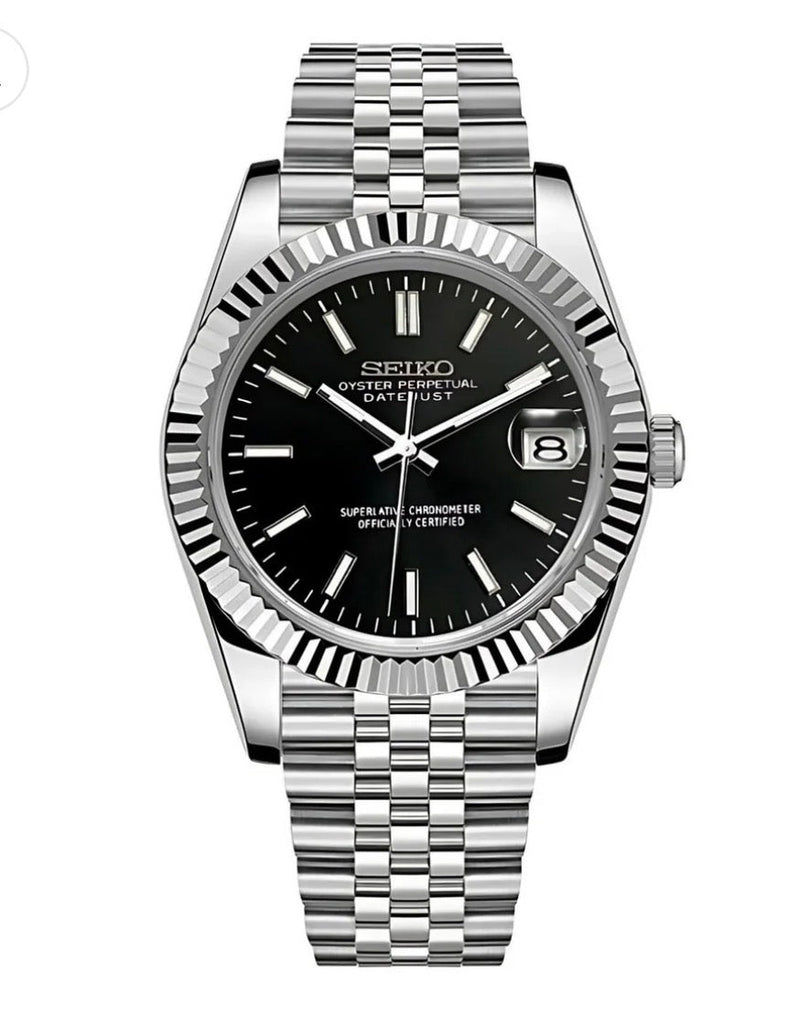Seiko Mod Datejust Quadrante Nero