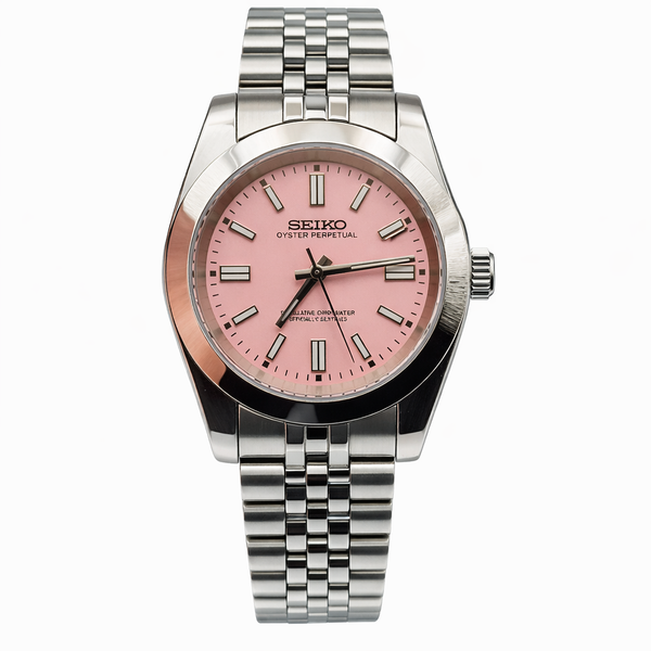 Oyster perpetual Pink Seiko Mod — Vue de face