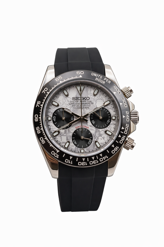 Daytona Meteor Dial Oysterflex Seiko Mod — Vue de face