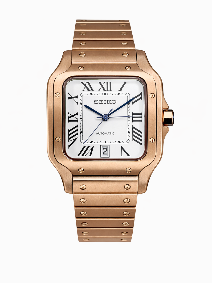 Santico Rose Gold & White Dial Seiko Mod — Vue de face