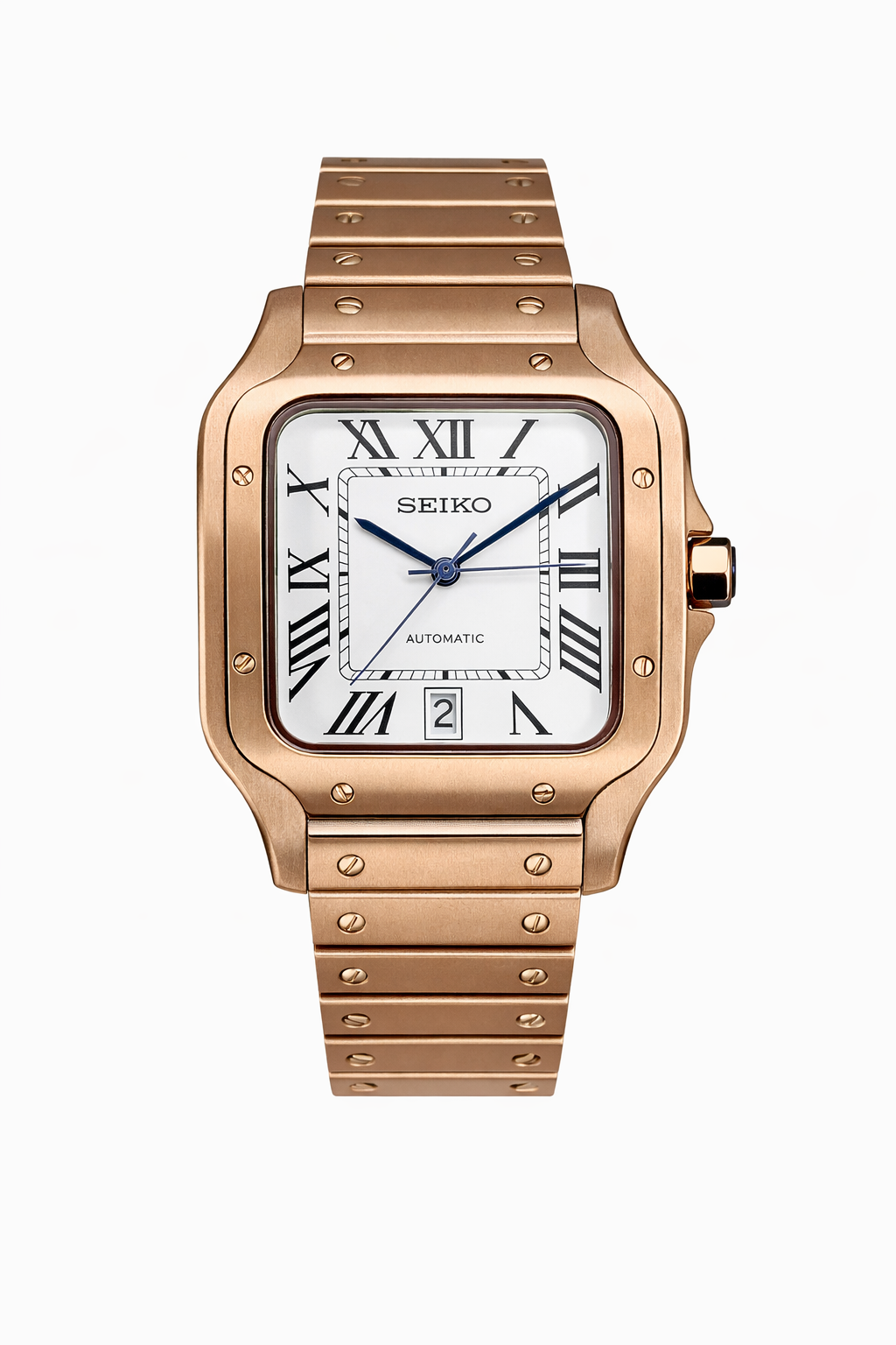 Santico Rose Gold & White Dial Seiko Mod — Vue de face