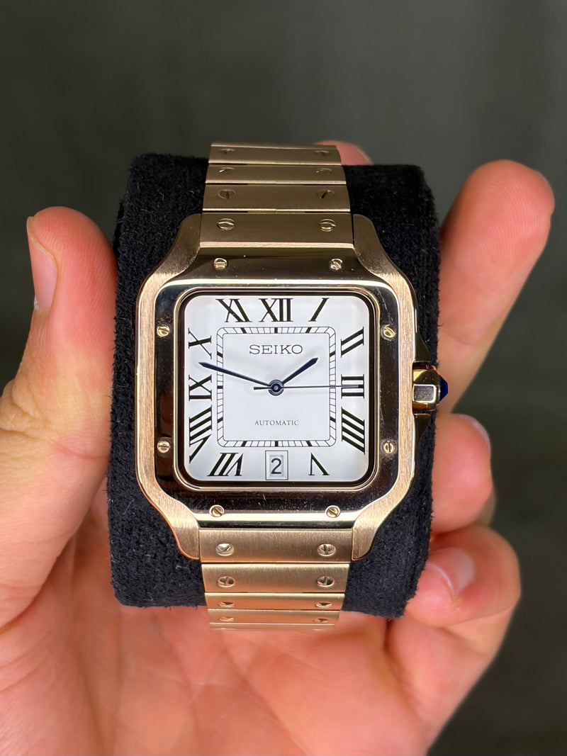 Seiko Mod Santico Rose Gold & White Dial