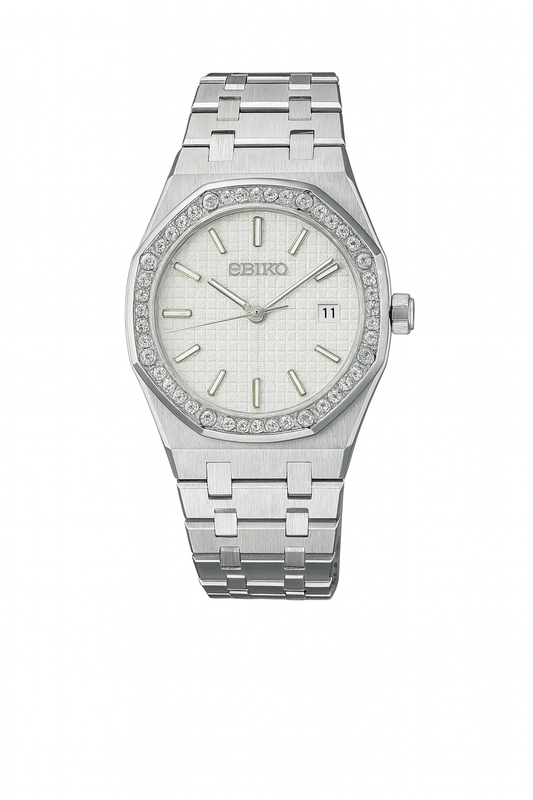 Mini Royal Oak Diamond Bezel Seiko Mod — Vue de face