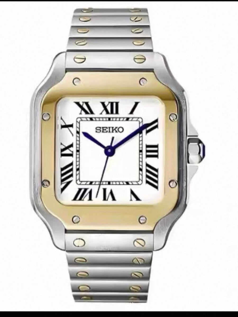 Santos Two Tone Seiko Mod — Vue de face