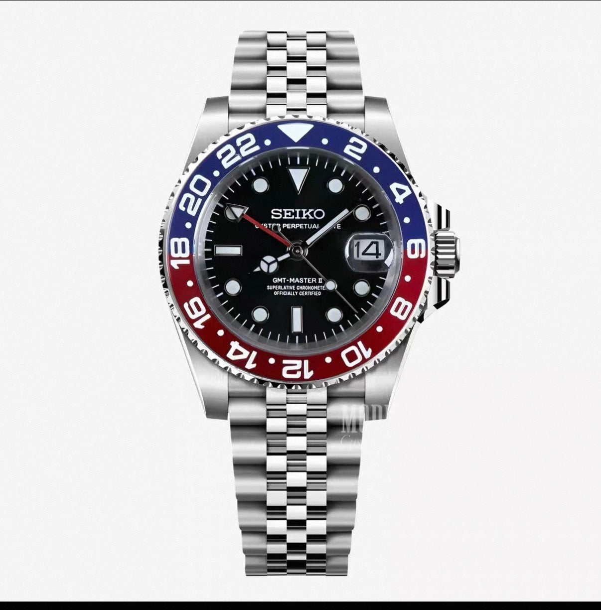 GMT Master II Pepsi Seiko Mod — Vue de face