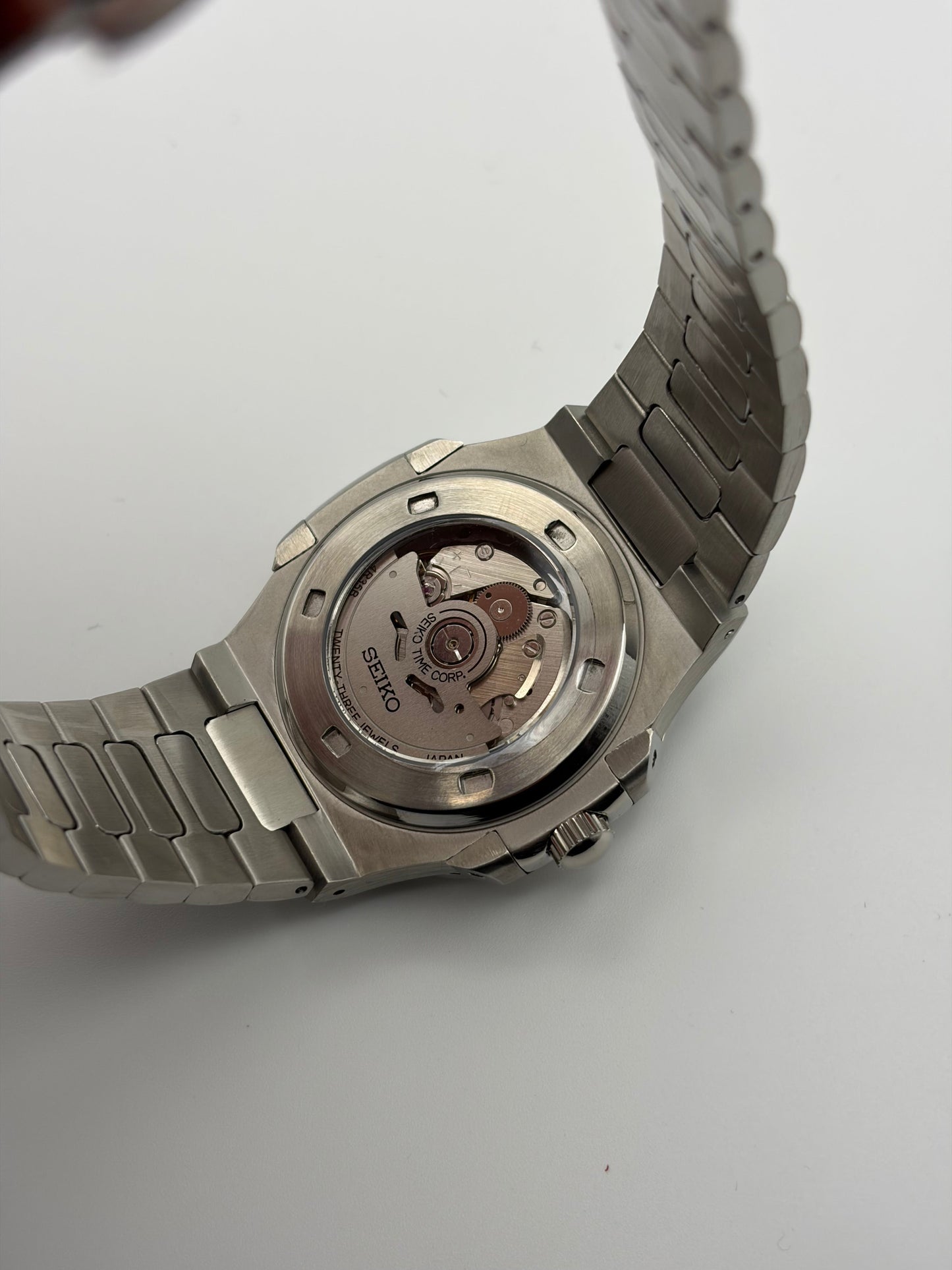 Nautilus Open Heart Blue Seiko Mod — Détail cadran