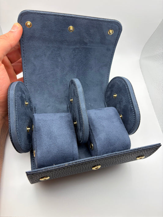 2 Watch blue leather Case Seiko Mod — Vue de face