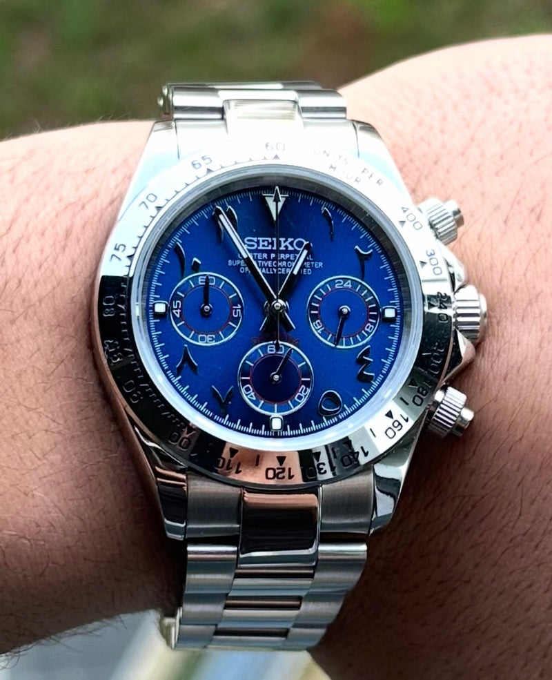 Seiko Mod Daytona Ocean Blue Arabic Numerals