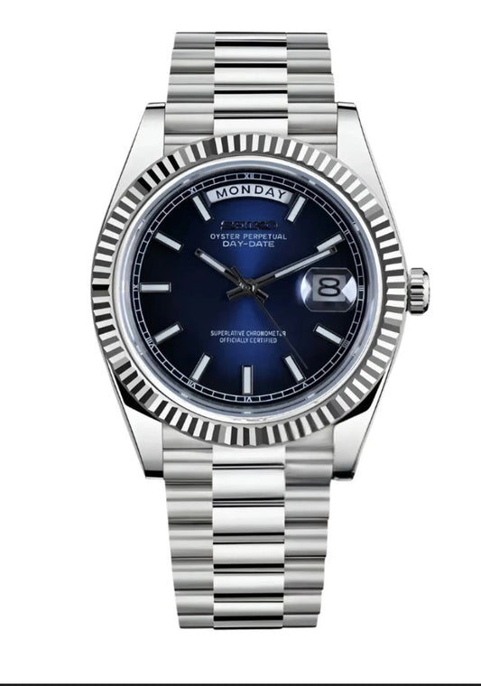 Daydate Midnight Blue - Mod Seiko Mod - Vue de face - Seiko Prestige